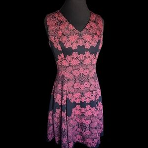 Chic Black and Pink Lace Mini Dress By Wisp Size 6